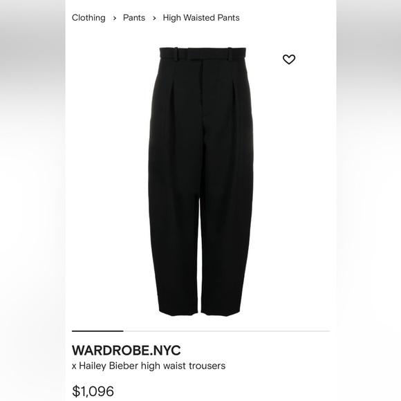WARDROBE.NYC / Hailey Bieber Virgin Wool Wide Leg Pants - Picture 2 of 4